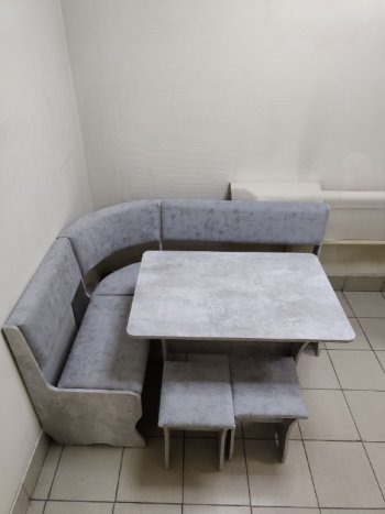 Кухонный уголок Миссия V велюр (цемент) в Артёмовске - mebel154.com