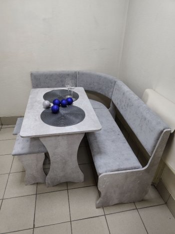 Кухонный уголок Миссия V велюр (цемент) в Артёмовске - mebel154.com