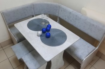 Кухонный уголок Миссия V велюр (цемент) в Артёмовске - mebel154.com