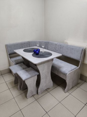 Кухонный уголок Миссия V велюр (цемент) в Артёмовске - mebel154.com