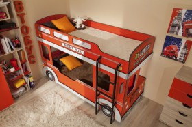 Кровать двухъярусная детская Автобус в Артёмовске - mebel154.com
