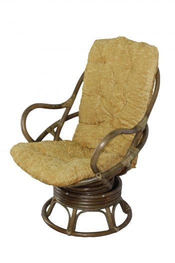 Кресло-качалка Swivel Rocker (Ротанг №6, ткань Mulan 152) в Артёмовске - mebel154.com